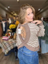 Load image into Gallery viewer, Mocha Striped Long Sleeve Top