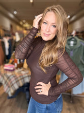 Load image into Gallery viewer, Chocolate Semi Sheer Long Sleeve