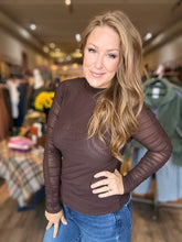 Load image into Gallery viewer, Chocolate Semi Sheer Long Sleeve