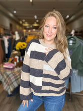 Load image into Gallery viewer, Charcoal Wool Color Block Sweater