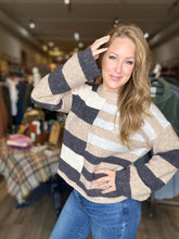 Load image into Gallery viewer, Charcoal Wool Color Block Sweater