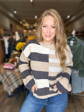 Load image into Gallery viewer, Charcoal Wool Color Block Sweater