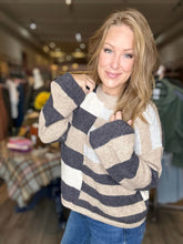 Load image into Gallery viewer, Charcoal Wool Color Block Sweater