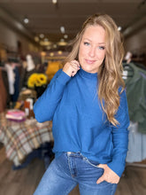 Load image into Gallery viewer, Blue Mock Neck Sweater