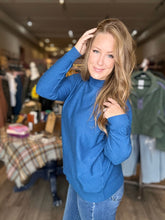 Load image into Gallery viewer, Blue Mock Neck Sweater