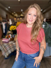 Load image into Gallery viewer, Rust Round Neck Dolman Top