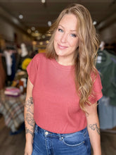 Load image into Gallery viewer, Rust Round Neck Dolman Top