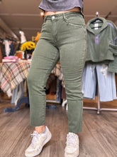 Load image into Gallery viewer, Olive Acid Wash Straight Leg Pants