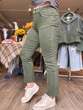 Load image into Gallery viewer, Olive Acid Wash Straight Leg Pants