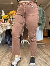 Load image into Gallery viewer, Brown Acid Wash Straight Leg Pants