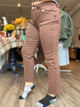 Load image into Gallery viewer, Brown Acid Wash Straight Leg Pants