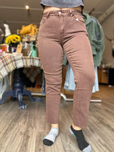 Load image into Gallery viewer, Brown Acid Wash Straight Leg Pants