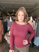 Load image into Gallery viewer, Rosewood Micro Ribbed Long Sleeve