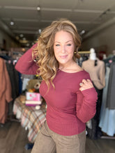 Load image into Gallery viewer, Rosewood Micro Ribbed Long Sleeve