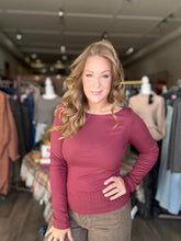 Load image into Gallery viewer, Rosewood Micro Ribbed Long Sleeve
