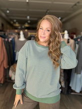 Load image into Gallery viewer, Eucalyptus Striped Sweatshirt