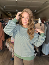 Load image into Gallery viewer, Eucalyptus Striped Sweatshirt