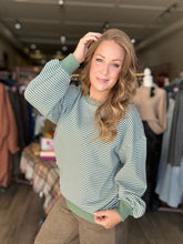 Load image into Gallery viewer, Eucalyptus Striped Sweatshirt