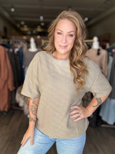 Load image into Gallery viewer, Olive Textured Short Sleeve Top