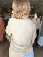 Load image into Gallery viewer, Olive Textured Short Sleeve Top