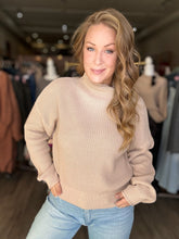 Load image into Gallery viewer, Taupe Ribbed Knit Sweater