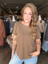 Load image into Gallery viewer, Brown Round Neck Knit Top