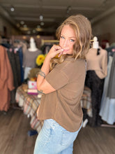 Load image into Gallery viewer, Brown Round Neck Knit Top