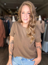 Load image into Gallery viewer, Brown Round Neck Knit Top