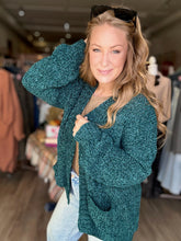 Load image into Gallery viewer, Emerald Green Chenille Cardigan