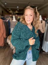 Load image into Gallery viewer, Emerald Green Chenille Cardigan