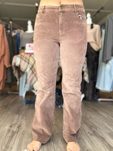 Load image into Gallery viewer, Brown Mineral Wash Corduroy Wide-Leg Pants