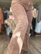 Load image into Gallery viewer, Brown Mineral Wash Corduroy Wide-Leg Pants