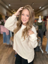 Load image into Gallery viewer, Cream Waffle Patch Pullover