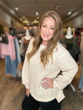 Load image into Gallery viewer, Cream Waffle Patch Pullover