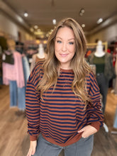 Load image into Gallery viewer, Rust Striped Long Sleeve Top
