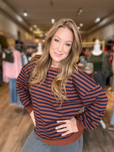 Load image into Gallery viewer, Rust Striped Long Sleeve Top