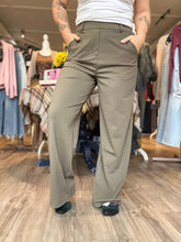 Load image into Gallery viewer, Olive Belt Loop Dress Pants