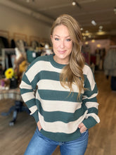 Load image into Gallery viewer, Jade Striped Drop Shoulder Sweater