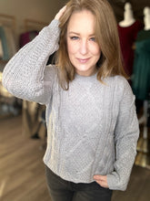 Load image into Gallery viewer, Grey Cable Knit Sweater