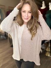 Load image into Gallery viewer, Ivory Taupe Color Block Dolman Sweater