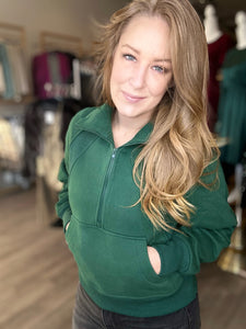Forest Green Half Zip Sweater