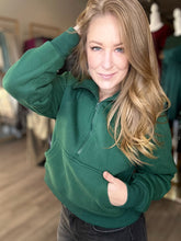 Load image into Gallery viewer, Forest Green Half Zip Sweater