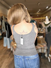 Load image into Gallery viewer, Charcoal Layered V-Neck Tank
