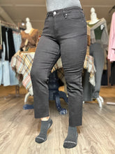 Load image into Gallery viewer, Black Washed High Waist Denim Pants