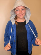 Load image into Gallery viewer, Blue Brushed Hooded Shacket