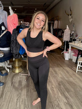 Load image into Gallery viewer, Charcoal Racerback Sports Bra