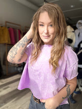 Load image into Gallery viewer, Lavender Washed Cropped Tee