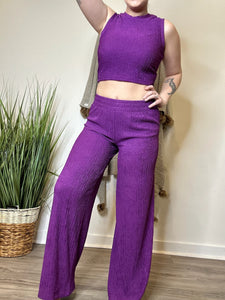 Violet Cropped Loungewear Set