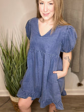 Load image into Gallery viewer, Denim Washed Baby Doll Dress
