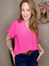 Load image into Gallery viewer, Hot Pink Dolman Short Sleeve Top